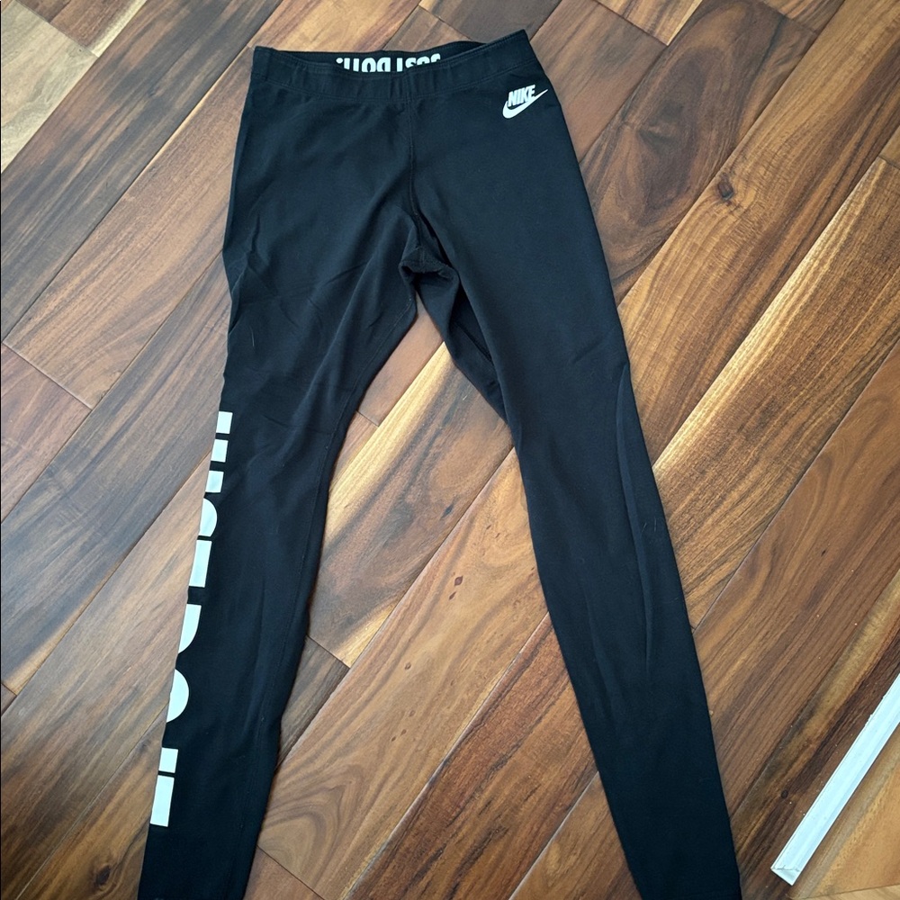 Nike Black Leggings with White Accents